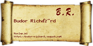 Budor Richárd névjegykártya